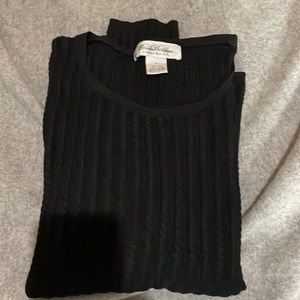 Brooks Brothers women’s ribbed black sweater. Size L.